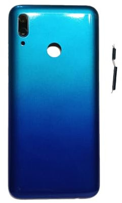 Copri Batteria + lente compatibile con HUAWEI P SMART 2019 POT-LX1 retro Posteriore Back Cover Scocca in plastica rigida + lente con cornice (Aurora Blue)