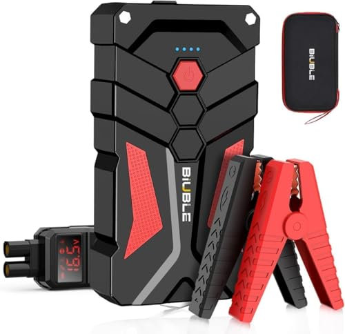 BIUBLE Starthilfe Powerbank 5000A Tragbarer Auto/Motorrad Starthilfe (Motoren Bis zu 1,0 L Benzin oder 8 L Diesel) 12V Starthilfegerät Jump Starter mit LED Taschenlampe/USB Ladegerät