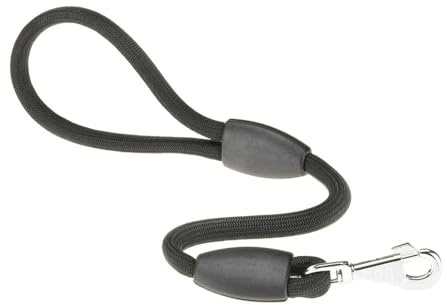 Ferplast Hundeleine Sport Robuste Hundeleine aus weichem Nylonmit Karabinerhaken aus Metall, Griff für sichere Kontrolle, Länge 120 cm, Dicke 13 mm, Schwarz