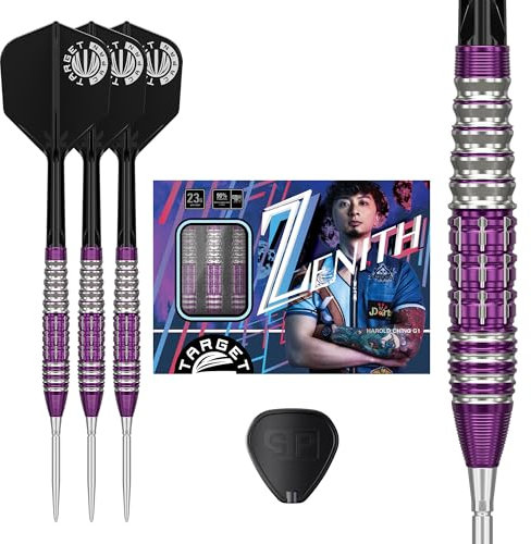 Target Japan Prime Series Zentih G1 90% Tungsten K-Flex Swiss Point Steeldarts Set, 23G | Ching Ho Tung Suk KFlex Dart Flight, Swiss Nano Points, Steeldarts Spitzen mit K Flex integrierten Schäften