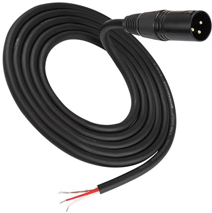 MACHSWON XLR Cable Microphone Cable 3pin XLR Pigtail Bare Wire Open End Gold Plated XLR Connector Speaker Cord Replacement Audio Cable for DJ/PA Amplifier Subwoofer -0.5M (XLR Male)