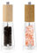 ManGotree Molinillo de Sal y Pimienta Premium, Molinillo de Pimienta Recargable, Molinillo Profesional para Especias, Esencial de Cocina Premium, 7.5 Pulgadas, 2 Paquete (Natural + Nogal)