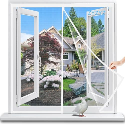 Magnet Insektenschutz Balkon Fenster, 145x145cm Weiß Vorhang Türvorhang Moskitonetz Terrassentür Fliegennetz Insektenschutzgitter für Türen Balkon Insektenschutz Tür-Vorhang