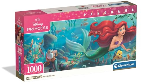 Clementoni Puzzle Disney Die kleine Meerjungfrau 1000 Teile Erwachsene - HQ Collection - 70 x 50 cm - Anspruchsvolles Puzzle 14-99 Jahre - 39893
