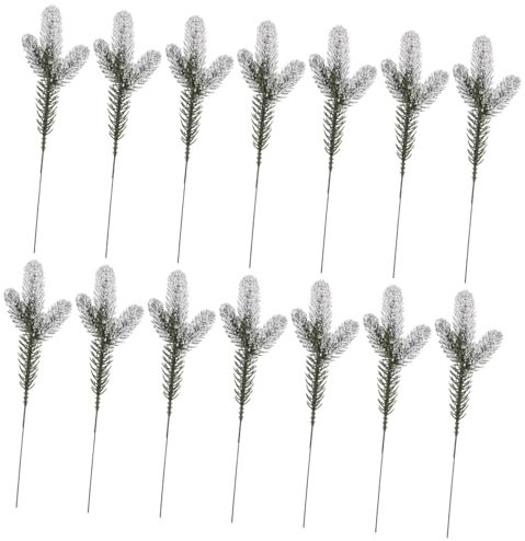 CIMAXIC 24 Pièces Branches de Sapin artificielles Faux pin Faire la fête dirigé Ornements Sapin de Noel Sapin Noel Fausses tiges d'aiguilles de pin Aiguilles de pin artificielles Plastique