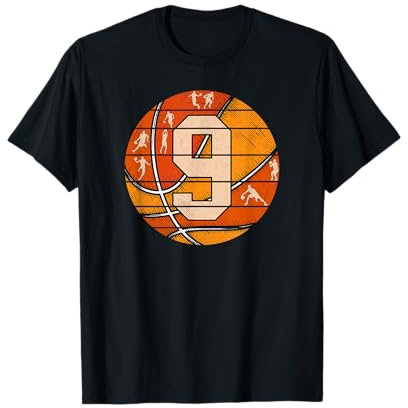 Basketball Nummer #9 Trikot Love Basketballspieler Vintage T-Shirt