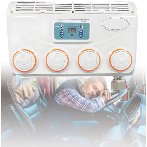 GAYAYAS Climatisation de Voiture, Ventilateur de climatisation Suspendu à tuyère rotative à 360° fixé au Mur, Télécommande Portable pour Voiture, Caravane, Camion, Bus,12V