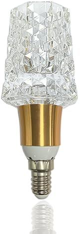Linqzxz Acrylkristallbirne 5W Edison Schraubbirne 85-265V, 3000K warmes Licht, E14 Basis professionelle dekorative Birne (1 Zählung E14-B014)