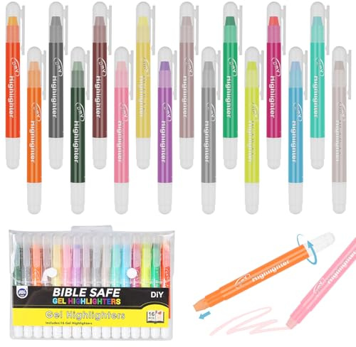 Dianfen 16 Stück Farbe Bibel Textmarker, Bibelmarker Stifte Set