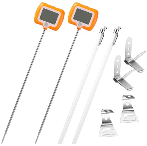 2 Pcs Digital Candy Thermometer with Pot Clip, Instant Read Thermometer