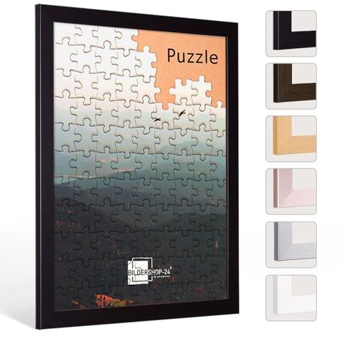 Bildershop-24 Puzzlerahmen London für Puzzle ca. 1500-2000 Teile 75x98cm 98x75cm Schwarz mit Acrylglas