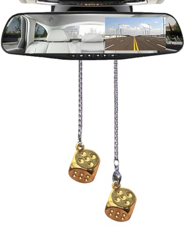 Auto Rückspiegel Anhänger Spiegelwürfel Anhänger Schlüsselanhänger Würfel zum Aufhängen Deko Ornamente Retro Hängend Auto Interieur Zubehör