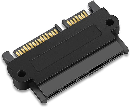 SATA to SFF-8482 SAS 180° Straight Adapter, 22-Pin Motherboard Converter, Plug-and-Play, Black