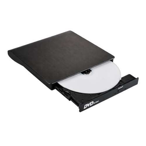 EUROtops Lecteur DVD et CD externe avec fonction de gravure USB 3.0 et USB-C ultra plat pour ordinateur portable, PC, Mac, tablette