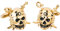 TEROON Manschettenknöpfe Totenkopf