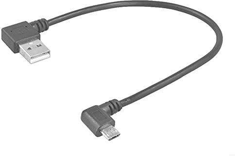 G18 USB auf Micro USB 90° Winkel Kabel, USB Stecker auf Micro B Stecker, Links abgewinkelt, 20 cm Ladekabel Adapter