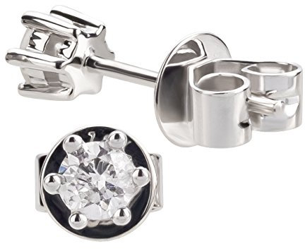 Ardeo Aurum Damen Ohrringe-Ohrstecker aus 585 Gold Weißgold mit 0,25 ct Diamant Brillant Solitär