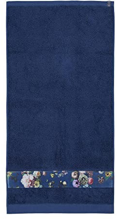 ESSENZA Handtuch Fleur Blau, 70x140 cm - 97% Baumwolle, 3% Polyester - Blumen Pfingstrosen Tulpen