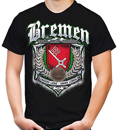 Für Immer Bremen Männer und Herren T-Shirt | Sport Fussball Stadt Fan (XXL, Schwarz Druck: Bunt)