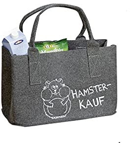 Unbekannt Gilde Filztasche Einkaufstasche Henkeltasche, 40 x 25 x 26,0cm (Hamsterkauf dunkelgrau)