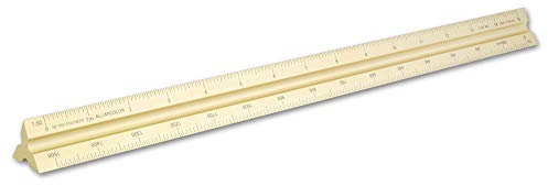 Alumicolor 3452-2 Aluminium-Ingenieurskala Lineal, Messwerkzeug, gold, 30 Centimeter