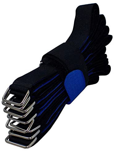 Lumonic 10x Klettbinder 600x38mm normal Schwarz Blau - Wiederverwendbare Kabelbinder aus Klettband - Zum Befestigen oder Kabelmanagement