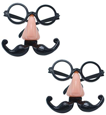 NUOBESTY 2 Stücke Halloween Brille mit Nase Bart Disguise Lustige Spaßbrille Partybrille Erwachsene Kinder Karneval Party Kostüm Cosplay Verkleidung Requisiten