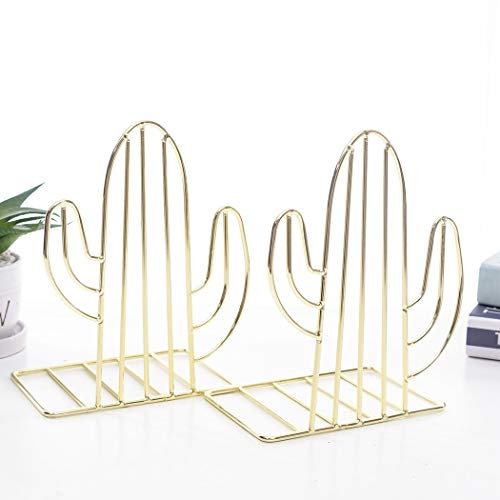 Serre-livres de style minimaliste créatif Sipliv supports de livres ajustables en métal support de livre étagère à livres - cactus, or