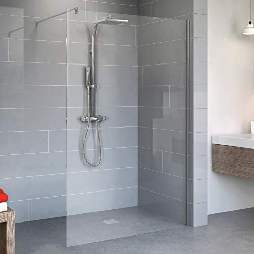 Schulte D329106 41 50 Duschwand Alexa Style 2.0 Walk In, 90 x 190 cm, 5 mm Sicherheitsglas Klar hell, chromoptik