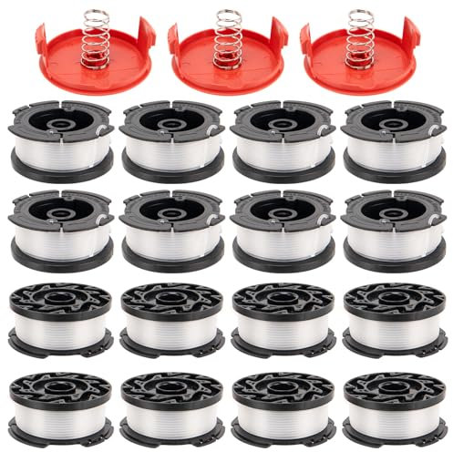 KAKO AF100 Replacement Spool for Black and Decker Weed Eater Spool, 0.065 30ft Line Spool for Black and Decker Weed Eater String, Replace AF-100 GH900 for Black and Decker Trimmer Spool(16+3+3 Pack)
