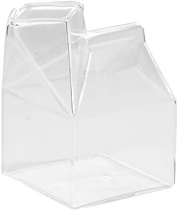 MAGT Glas Milchkännchen, Transparente Milchglas Becher Hausform Milchkanne Kaffee Milch Wasser Tasse für Heimgebrauch