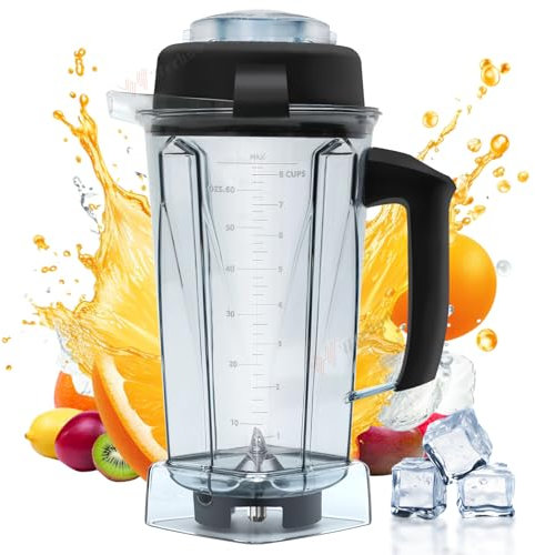 Fit for vitamx Blender Pitcher 64OZ, Food Grinder Prevent Leakage Rusty, Replace With vitamx 5200 6300 VM0103 VM0101, Replace Classic/Explorian/Commercial Series Container, Blender Cup, 3 YR GNTEE