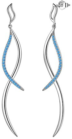 Aurora Tears Unendlichkeitssymbol Ohrstecker Elegent Damen 925 Sterling Silber Hakenohrringe mit CZ Schmuck für Frauen DE0252W