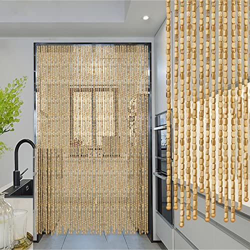 Rideau de Porte Perles Bambou,Intérieur et Extérieur,Rideau de Porte Suspendu,Diviseur Décoration à Suspendre Panneau,pour Couloir,Entrée,Chambre à Coucher,Personnalisable (100 strands 100x210cm)