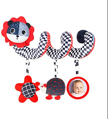Activity Spirale Bett Kinderwagen Spielzeug,Babyschale Spielzeug,Mobile Baby Twisty Stoff Spirale Bett Hängen Rasseln,Spirale Kinderwagenkette mit Klingelglocke zum Aufhängen,Baby-Autositz-Spielzeug