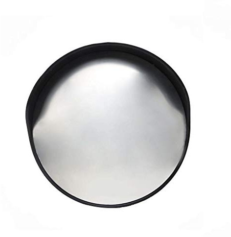 MERTNK Toter-Winkel-Spiegel 30 cm / 45 cm / 60 cm Kunststoff-Weitwinkelobjektiv, Schwarzer Langlebiger Konvexer Spiegel Innen- Und Außenverkehrsspiegel Konvexer Sicherheitsspiegel Lack/Black/60Cm