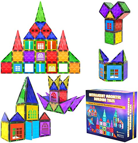 Desire Deluxe Magnetische Bausteine und Bausteine, Lernspielzeug für Kinder, Mädchen und Jungen, 3, 4, 5, 6, 7 Jahre, 42 Teile
