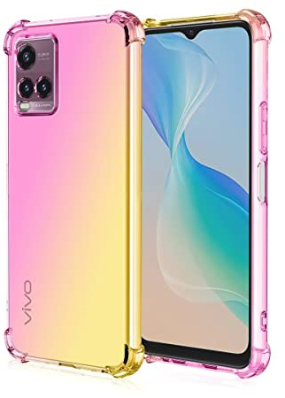 WILLIS Funda para Vivo Y21 /Vivo Y21s /Vivo Y33s 4G, Carcasa Protectora de Color Degradado Transparente, Case para Teléfono Anticaída y Antiarañazos