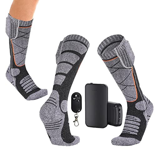 Luckxing Calze riscaldate uomo donna calze riscaldate calze elettriche calde ricaricabili 4000 mAh batteria calze riscaldanti con 3 regolabili scaldapiedi calzini per sci campeggio escursionismo