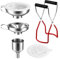 Focenat Set of 5 Stainless Steel Kitchen Funnel with 200 Mesh Food Filter Strainer and Jar Lifter Tongs for Filling Bottles and Containers,Transferring Liquids,Oil,Jam,Ideal for Kitchen Garage Labs