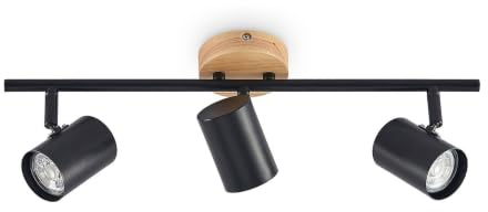 Lindby Ceiling Light Xiomara dimmable (Modern) in Black Made of Metal for e.g. Living Room & Dining (3 Light Sources, GU10) from floodlight Spotlight