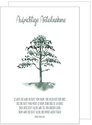 Edition Seidel Premium Trauerkarte mit Umschlag. Beileidskarte Trauer Karte mit Spruch Baum Abschied Teilnahme Mitgefühl (T1093 SW023)