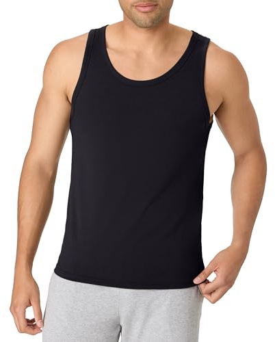 Hanes ComfortBlend Originals Tri-Blend Top, Lightweight Men, Sleeveless Tank Shirt, Black, 2X Large