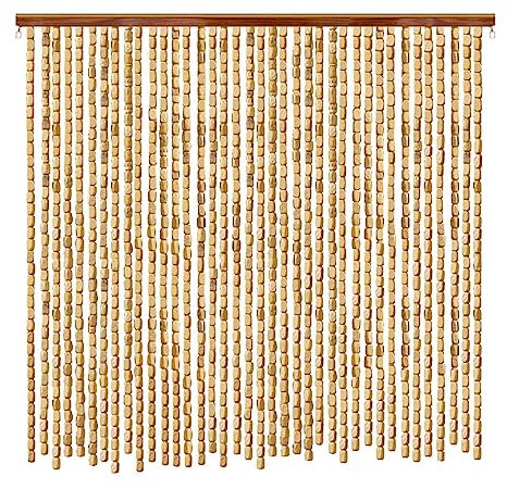 Rideau De Porte En Bambou Rideaux D'entrée Anti Mouches,Rideau De Porte De Séparation De Pièce,Rideau Perlé Suspendu Fait à La Main,Rideau De Porte Bois Pour Porte/Décoratif,120strands(120x200cm)