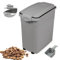 BPS Contenedor de Comida para Mascotas Caja de Alimentos Pienso 54L Tapa Abatible Hermética con Pala para Perros y Gatos (L: Gris) BPS-4159GR