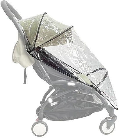 Brogtorl Funda impermeable EVA para la lluvia, transparente/verde, para cochecito Babyzen YOYO