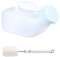 1 botella de orinal para hombres con 1 cepillo para vasos, urinario de emergencia, colector de orina portátil para hombre, botella de orina antifugas para hombres (blanco)