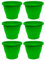 Acan Tradineur Lot de 6 pots de fleurs ronds en plastique pour plantes et fleurs méditerranéennes avec trous inférieurs, récipient extérieur et intérieur de la maison Vert 50 cm