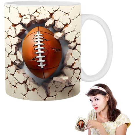 Tedious 3D Hot Chocolate Mugs | 350ml 3D Effect Ball Image Coffee Mugs with Handle, Photobooth Props for Study Table, Coffee Table, Dining Table, Computer Desk, Cafe