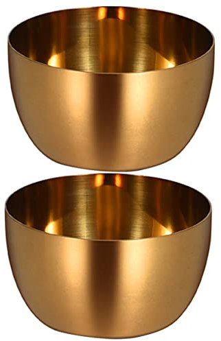 Garneck 2pcs Steak Sauce Cups Mustard Bowl Stainless Steel Bowl Salad Bowl Small Bowl Baking Bowl Dipping Dishes Seasoning Dishes Soy Sauce Dish Sauce Container Round Bowl Kitchen Gadgets